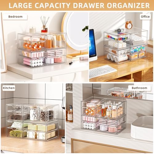 Stackable Storage Drawers, Acrylic Organizers,7 Drawers - Image 4