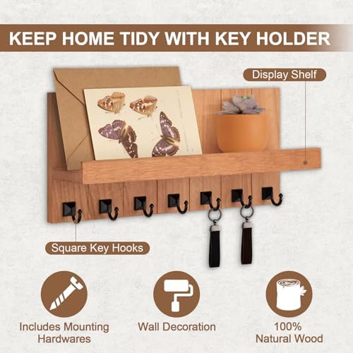 Key Holder for Wall, Decorative Key Holder with Shelf - Image 2