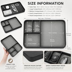 PU Leather Catch All Tray 11.8 x 7.9 x 1.25 Inch Black Valet Tray - Image 2