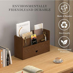 Wisuce Bamboo Mail Organizer with Drawer, Countertop Desk Organizer(Walnut) - Image 4