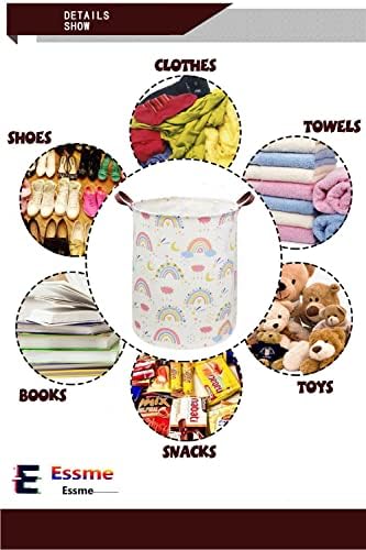 ESSME Rainbow laundry basket,Collapsible Laundry Hamper with Waterproof PE Coating Hamper Nursery Hamper for Room Decor, storage,Gift Basket.(Rainbow) - Image 6