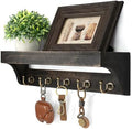 Rebee Vision Key Holder Wall Mount with Shelf for Entryway,Distressed Black by REBEEVISION