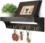 Rebee Vision Key Holder Wall Mount with Shelf for Entryway,Distressed Black by REBEEVISION