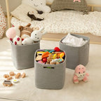 OIAHOMY Storage Cubes 11 Inch Storage Bins 3-Pack Woven Square Basket Grey - Image 2