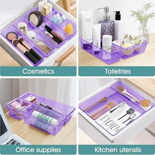 25 PCS Plastic Drawer Organizer Set, Makeup Organizers and Storage Bins - Image 5
