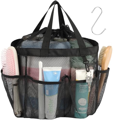 Mesh Shower Caddy Portable with Drawstring - 2-Handle Shower Bag for Dorm by F-color
