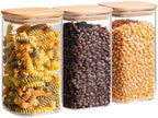 ComSaf Glass Storage Containers with Lids 1.4 Qt, Set of 3 Glass Food Jars by ComSaf