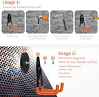 ENUODA Strong Magnetic Hooks Heavy Duty 4 Pack Magnet Garage Hook Heavy Duty Rare Earth Magnets Utility Storage Hooks for Hanging Ladder, Power Tool, Toolbox, Shovel, Broom, Extension Cord - Image 5