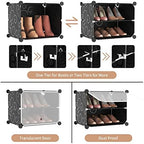 ROJASOP Portable 8-Tier Shoe Cabinet - 48-Pair Shoe Organizer with Expandable, Free Standing, Stackable Space Saving Design and 2 Exclusive Versatile Hooks for Bedroom - Image 4