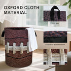 Football Laundry Basket Storage Bin Foldable Laundry Hamper Clothes Storage Bucket Organizer 19.6x15.7 Inch For Laundry Room/Bedroom/Bathroom - Image 3