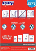 Hefty Shrink-Pak Vacuum Storage Bags - Space Saver for Under Bed Storage, Clothing and Comforters, 3X More Storage Space, 6 Medium Zipper Bags - Image 3