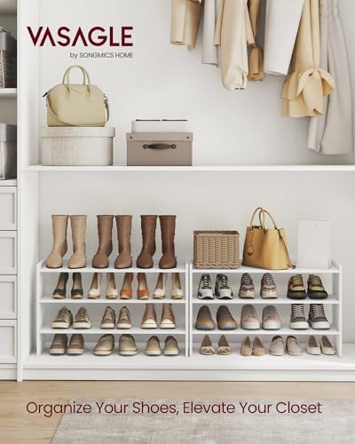 VASAGLE 3-Tier Shoe Rack for Closet, Stackable Shoe Organizer Shelf - Image 2