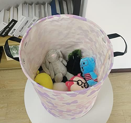 Collapsible Kids Laundry Basket Clothes Hamper, Foldable Storage Organizer Bin, Toy Clothes Storage with Handles for Boys Girls Bedroom, Room Decor Butterfly - Image 2