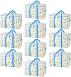 VENO 10 Pack Heavy Duty Moving Bags, Extra Large Storage Bags with Reinforced Handles & Strong Zippers, Foldable & Reusable Moving Box Alternative for Clothes & Dorm Storage by Veno
