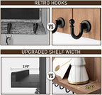 Rebee Vision Key Holder Wall Mount with Shelf for Entryway, Retro Brown - Image 5