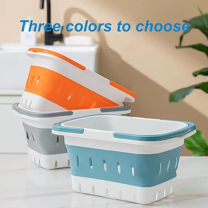 Portable Shower Caddy Tote, Plastic Storage Collapsible Caddy Basket with Handles, Box Organizer Bin for Bathroom, Kitchen, College Dorm,Gym (Grey 1 pack) - Image 6