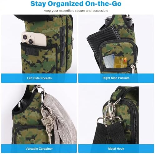 icolor Magnetic Gym Bag Water Bottle Carrier Holder with Phone Pockets & Shoulder Strap,Gym Magnetic Bag 5 Built-in Magnets Gym Accessories Organizer Sling Bottle Bag Pouch Sleeve - Image 4