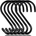 DINGEE 6 Inch Heavy Duty S Hooks, Large S Hook for Hanging Plants, Vinyl Coated S Hook 6 Pack Sturdy Non Slip Black S Hooks for Hanging Closet,Bird Feeders,Kitchen,Large Object,Garden Tools by DINGEEUtilityHook