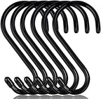 DINGEE 6 Inch Heavy Duty S Hooks, Large S Hook for Hanging Plants, Vinyl Coated S Hook 6 Pack Sturdy Non Slip Black S Hooks for Hanging Closet,Bird Feeders,Kitchen,Large Object,Garden Tools by DINGEEUtilityHook