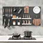 MULSAME Pegboard Combination Kit, 25.2" x 50.4" Wall Mounted Storage Set with 8 Pegboards & 40 Accessories Hanging, Peg Boards Organizer - Image 3