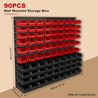 ‌90PCS Wall Mount Storage Bins Organizer - Adjustable Plastic Compartments for Screws/Nuts/Bolts／hardware, Perfect for Garage & Workshop Tool Organization - Image 2