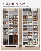 VASAGLE Tall Shoe Storage Cabinet, 10‑Tier, Holds Up to 30 Pairs of Shoes | Vertical Wood Rack, 24.8 x 12.6 x 73.7 inch, for Entryway, Cloud White, HELAN Collection ULBS273T14 - Image 5