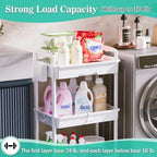 SUNALLY 3 Tier Rolling Cart with Drawer, Craft Storage Cart Organizer,White - Image 4