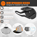 Niunuerga 24 Pack Hat Hooks for Wall, Strong Adhesive Hat Rack for Baseball Caps, Minimalist Hat Organizer Display for Home Decor, Hat Hold Hanger for Wall, Door, Closet, No Drilling (Black) - Image 5