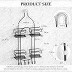 SRIWATANA Shower Caddy Hanging, Shower Organizer with Razor Hooks, Black - Image 6