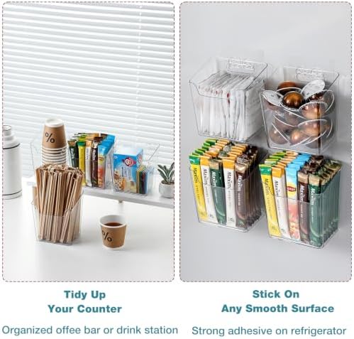 4-Pack Drink Packet Organizer, Kitchen Cabinet Door Organizer Adhesive - Image 4