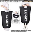 Large Laundry Basket, Laundry Hamper Bag with Handles, 115L Black - Image 6