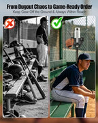 Baseball Softball Dugout Organizer Fence Mounted Rack for Bats Helmets - Image 4