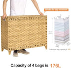 Laundry Hamper with 4 Removable Liner Bags, 176L Laundry Sorter with Lid - Image 4