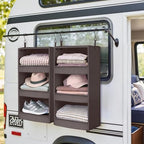 GRANNY SAYS 3-Shelf Hanging Closet Organizer, Foldable Storage, Dark Brown | 33 lb Capacity, No-Sag Support, Keeps Clothes Neat, Folds Flat, Fits RV, Dorm & Small Closets, 2 Pack - Image 7