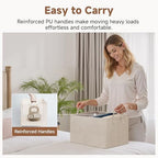 StorageWorks Fabric Storage Bins, Khaki and Beige Stripes, 2-Pack - Image 5