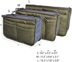 Vercord Purse Organizer Insert for Handbags Bag Organizers Inside Tote Pocketbook Women Nurse Nylon 13 Pockets Army Green Small - Image 3