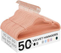 SONGMICS Velvet Hangers 50 Pack, Non-Slip Clothes Hangers, Space-Saving | Suit Hangers with Shoulder Notches, Pants Bar, 360° Swivel Hook, for Closet, Coral Pink, BREANNA Collection UCRF029PK05 by Unknown