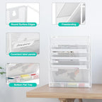 EasyPAG 5 Tier Wall File Holder, Mesh Hanging Folder Organizer with Classify Label, Versatile Desk File Holder, Vertical Wall Mounted Mail Organizer for Office Home Cubicle, White - Image 2