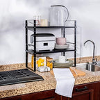 Across-Star Expandable Cabinet Shelf Organizer Rack, Stackable Kitchen Counter Storage Shelves Stand, Adjustable Height Pantry Shelf Spice Rack - Image 5