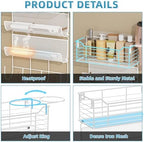 3 Tier Hair Tool Organizer Wall Mount, curling iron holder Basket, White - Image 5