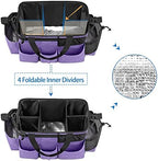 LoDrid Wearable Cleaning Caddy Bag with 4 Foldable Dividers, Purple - Image 2