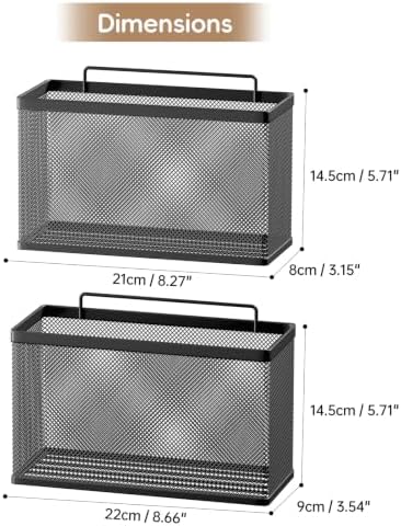 Adhesive Cabinet Door Organizer, 2 Pack Metal Baskets for Kitchen - Image 7