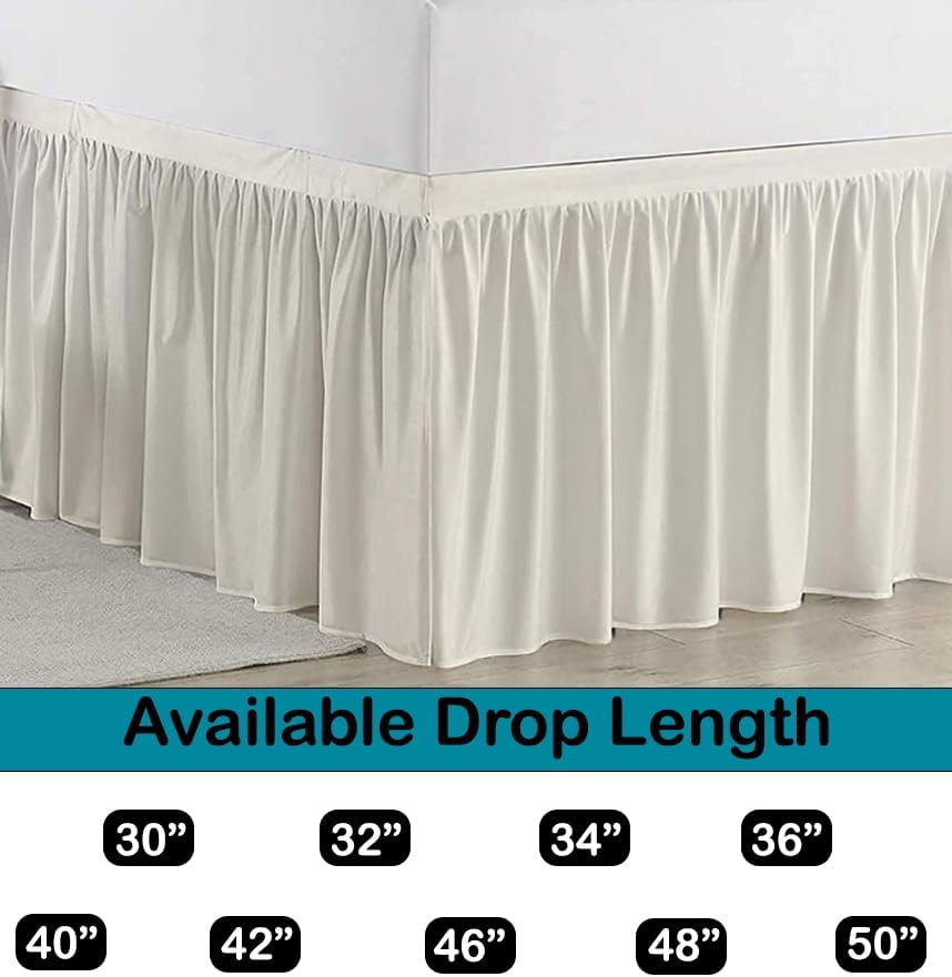 Dorm Bed Skirt, Twin XL, 40" Drop, Ivory - Image 4