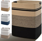 Laundry Hamper, 85L Tall Laundry Basket with Leather Handles, Rectangle Large Clothes Hamper for Organizing, Cotton Woven Laundry Baskets Storage Hampers for Bedroom, Nursery, Living Room by Degeyoyo