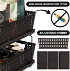 Simple Houseware 2 Tier Pull-Out Sliding Drawer Under Sink Storage, Brown - Image 5