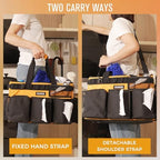 SCAVATA Wearable Cleaning Caddy Bag, Cleaning Caddy Supplies Organizer with Handle & Shoulder Straps for Housekeepers, Under Sink & Car Cleaning Tool Organizers with 4 Foldable Divider (Orange) - Image 6