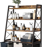 Herture Laundry Basket, 3 Section Laundry Hamper with 4 Tiers Shelf, Pull-Out and Removable Laundry Bags, Large 3 x 15.87 Gallons, for Laundry Room Bathroom Rustic Brown PF05XLN - Image 7