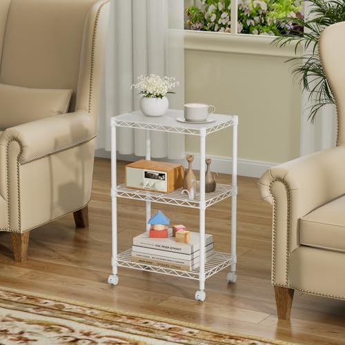 SINGAYE 3 Small Wire Shelves Kitchen Pantry Close Home Organizers and Storage Bathroom Shelf Laundry Room Organization Adjustable Book Metal Garage Shelving Unit - Image 6