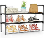 Kitsure Shoe Rack for Closet, Shoe Organizer, 27.6" Wide - 2 Tier, Black | Shoe Storage for Closet, Entryway, Easy- Assembly& Space-Saving Shoe Shelf with Side Handle, Closet Organizer by Kitsure