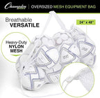 Champion Sports Mesh Equipment Bag – Heavy-Duty Nylon Drawstring Bag with Lock & ID Tag, Breathable Storage Sack for Balls, Swim Gear, Laundry & Toys, Multiple Sizes & Colors - Image 4